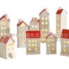 Decoraciones Navideñas Escandinavas de Gran Venta, Artesanías, Candelabros de Cerámica para Exportación, Casitas Pequeñas, Luces Nocturnas LED, Luces Ambientales