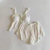 Pijama Primavera e Outono Feminino 2025 Modal Decote V Estilo Puro Renda Sexy Roupas de Casa Conjunto de Duas Peças Fashion