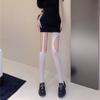 Calcetines de Red de Pesca Irregulares Huecos Negros de Seda Calcetines Halter Negros Sexy para Mujer Blanco Subcultura Rapped Pantalones Leggings