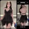 Ropa Interior de Princesa Oran Sexy Espalda Descubierta Seda de Hielo Tirantes de Mariposa Bata de Noche Almohadilla en el Pecho Cómoda Bata Exterior Ropa para el Hogar traje