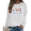 Sudadera para Mujer de Comercio Exterior 2025 Patrón de Estampado de Letras de Halloween Navidad Top de Cuello Redondo
