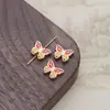 Liga Cor-Preservadora Azul Queimado Borboleta com Gotejamento de Óleo Contas Espaçadoras Contas Soltas Acessórios para Joias Pulseira DIY Pulseira com Contas Materiais Artesanais