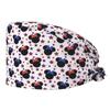 Gorro de trabajo para pediatra con estampado de dibujos animados, gorro quirúrgico de algodón, estampado de enfermera femenina, banda elástica ajustable