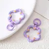 Anillo Abierto de Esmalte Pintado a Mano Colorido Giratorio de Flor Pequeña Llavero de Cuentas con Cierre de Resorte Accesorios DIY