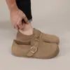 Nuevos zapatos de moda retro para hombre estilo Birkenstock 2026 con hebilla cuadrada, ligeros, versátiles, sin cordones, mocasines casuales