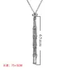 Joyería de Acero Inoxidable Sentido Avanzado Nicho Bolsillo de Malla de Cristal Natural Collar de Bambú Cadena Ajustable Tejida Bolsillo de Malla