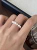 Anel de prata esterlina 925 Shijia com pérolas de imitação, anel de prata feminino com elástico, design de nicho francês avançado, leve e luxuoso para mulheres