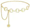 Cadena de Metal para Cintura con Flor para Vestidos de Mujer Entallador de Cintura Accesorios para las Cuatro Estaciones Cadena de Cintura con Faldas Cinturón de Moda Cadena Decorativa