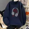 Sudadera para Hombre Primavera y Otoño 2025 Nueva Holgada Sin Capucha Pulóver Oversize Retro Americano Marca de Tendencia Cuello Redondo Superior