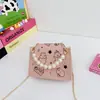 Porta-moedas Infantil da Moda 2026 Novo Estilo Mini Bolsa de Mão com Pérolas para Meninas Bolsa Pequena de PU Estilo Coreano Bolsa Transversal com Corrente