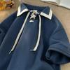 Polo de Manga Corta con Cordón para Hombre Verano Delgado Moderno Marca Moda Lass Camiseta de Media Manga para Hombre Ropa Superior Recién Llegado