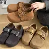 Sapatos Birkenstock-Style de Couro Genuíno com Solado Macio e Cobertura Total com Aumento de Altura Oculto, Confortáveis para Mulheres, Loafers de Calçar, Sapatos Baixos de Uso Duplo
