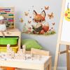 Fun-b100 lee cuidadosamente zorro pequeño mariposa hierba dormitorio sala de estar porche hogar fondo embellecimiento pegatinas de pared