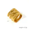 Anillo de Acero de Titanio Circular Exagerado Multicapa de Moda Lujo Ligero Estilo Europeo y Americano Joyería con Diseño Único Que No Se Desvanece Venta al por Mayor