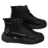 Zapatos de hombre transfronterizos, nueva tendencia de moda de invierno, botas de papá forradas de vellón, botas Martin, forradas de vellón, cálidas, botas de nieve de caña alta