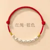 Pulsera de hilo rojo con siete granos de oro 999 puro, tres cuentas de oro y cuatro de plata, para el año del zodiaco, pulsera de cuentas de la fortuna al por mayor
