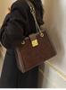 Bolso Retro Transfronterizo para Mujer, Gran Capacidad, Nuevo Bolso Cruzado Casual con Cadena para Hombro Otoño e Invierno 2026, Bolso de Mano para Viaje