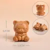 Acessórios de urso e gato de desenho animado em madeira de pêssego e sândalo, componentes DIY, pequenos ornamentos de madeira, pingentes e itens decorativos