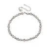Gargantilha Personalizada para Clavícula Cheia de Strass, Colar Redondo com Strass em Formato de Losango Geométrico para Meninas, Strass em Formato de Losango