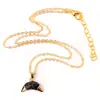 Amazon Cross-border Pedra de Cristal Natural Borda Galvanizada Pingente de Lua Colar de Moda Personalizado Colar de Lua