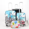 Maleta Casual Estilo Dibujos Animados Impresión UV 20 pulgadas Maleta de Cabina Rueda Universal Juego de Tres Piezas Maleta con Ruedas Caja con Contraseña