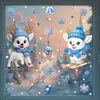 Decorações de Natal da Amazon Floco de Neve Sonho Azul Adesivos de Vidro Decorações de Festa de Natal Renas Adesivos Eletrostáticos