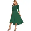 Vestido de Festa Formal Elegante com Aplicação de Renda Meia-Manga Chiffon Vestido de Noite para Convidados de Casamento