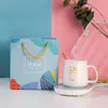 Caixa de Presente para Caneca de Temperatura Constante Conjunto de Canecas Cerâmicas de 55 Graus Caneca Aquecedora de Isolamento para Leite Pode Imprimir Logo Caneca Térmica Caneca de Água Doméstica