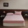 Lençol de Cama Veludo Leite Totalmente Fosco Outono e Inverno Aconchegante Protetor de Colchão Veludo Coral Peça Única Cobertura de Cama de Veludo Conjunto de Três Peças