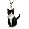 Cross-border novo creme gato acrílico pingente de espelho retrovisor do carro pingente bonito preto e branco gatinho jóias