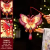 Lanterna do Festival do Meio do Outono 2026 Novo Moinho de Vento Giratório Lanterna de Coelho Brilhante Portátil Kit de Material para Artesanato DIY Infantil
