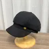 Chapéu Boina de Outono Estilo Coreano Simples e Elegante com Pequeno Logo, Estilo Japonês, Circunferência da Cabeça Grande, Moda Casual Versátil Chapéu Feminino