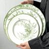 Serie Lirio del Valle Verde Esmeralda Juego de Platos de Cerámica para Comida Occidental Plato para Pasteles de Gama Alta Plato Francés