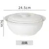 Cerámica Europea Sencilla Vajilla Set Hogareño Bordes Dorados Tazones y Platos Olla de Sopa Configuración de Mesa de Hotel Cubiertos de Porcelana Combinación Libre