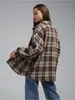 Camisa de Manga Larga a Cuadros y Rayas Versátil Estilo Retro Amazon OZON con Bolsillo para Mujer Primavera/Otoño 2026