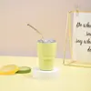 Copo de Destilado Personalizado 2oz, Copo com Canudo para Bebidas Geladas, Novo Mini Copo Térmico de Aço Inoxidável 304, Copo de Carro, Copo Pequeno de Água