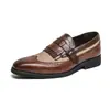 Comercio exterior talla grande talla 46 mocasines brogue con borlas para hombre estilista de cabello club nocturno británico casual trabajo slip-on zapatos de cuero