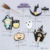 Decoración de Pastel de Hoz de Halloween Tarjeta para Pastel de Casa Embrujada Tarjeta de Bandera de Gato Negro Disfraz de Telaraña