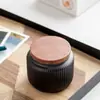 Lata de Chá Listrada Pequena Portátil de Cerâmica para Armazenamento de Chá Chá Preto Chá Verde Pu'Er Lata de Armazenamento Universal Lata Selada à Prova de Umidade