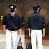 Camisa de Manga Larga para Hombre Estilo Old Money Retro de Alta Gama Casual de Moda Color Sólido Bloque de Color Diseño de Dos Piezas Falsas Cremallera