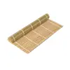 Cortina enrollable para sushi piel verde y piel blanca tapete cortina de sushi arroz envuelto en alga marina herramienta de sushi DIY desayuno casero rollo de arroz glutinoso arroz