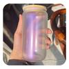 Exportação Amazon Copo de Vidro Transparente Fosco com Flash 12oz Tampa de Bambu Transferência de Calor com Copo para Bebidas Revestido