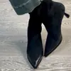 Botines de Tacón Alto para Mujer con Tacón Fino, Nuevo Diseño Otoño e Invierno 2026, Botines Estrechos de Punta Fina, Botines Elásticos Forrados de Felpa, Botines de Media Estación