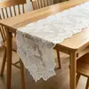 Nuevo camino de mesa romántico de encaje blanco bordado estilo francés transfronterizo para decoraciones de fiesta de Navidad
