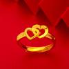 Anel de Amor Transfronteiriço Quente Ouro de Areia Vietnamita Cobre Banhado a Ouro Moda Personalidade Amor Anel Feminino Joia de Mão