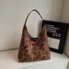 Bolsa tote grande estilosa e moderna com estampa de leopardo retrô estilo coreano para mulheres, nova coleção 2026, bolsa de ombro e bolsa de axila da moda