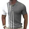 Estação Independente UE Transfronteiriça masculina novo POLO3D impressão digital casual de negócios manga curta gola lapela POLO