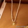 Novo Colar Pérola Rosa Manta da Aini Beini com Cravação de Zircônia, Corrente para Suéter de Luxo Leve Nicho de Alta Qualidade com Zircônia