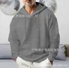 Sudadera Jacquard de Manga Larga con Capucha para Hombre Otoño Invierno 2023 Sudaderas con Capucha de Color Cálido Abrigo Estilo Retro Americano Masculino
