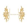 18K banhado a ouro latão design original irregular estrela de seis pontas orelha clipe personalidade moda all-match brincos E221485